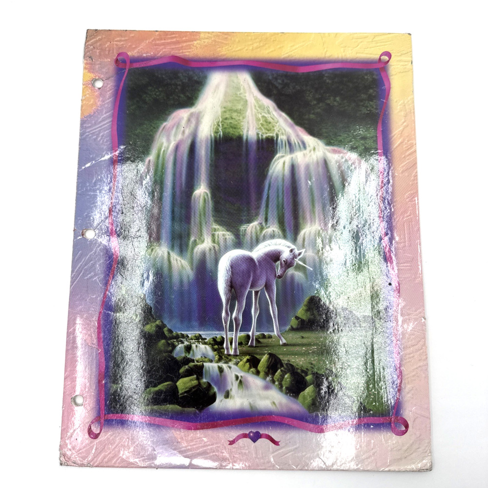 Stuart Hall Unicorn Mystic Places Folder Binder Notebook 1996